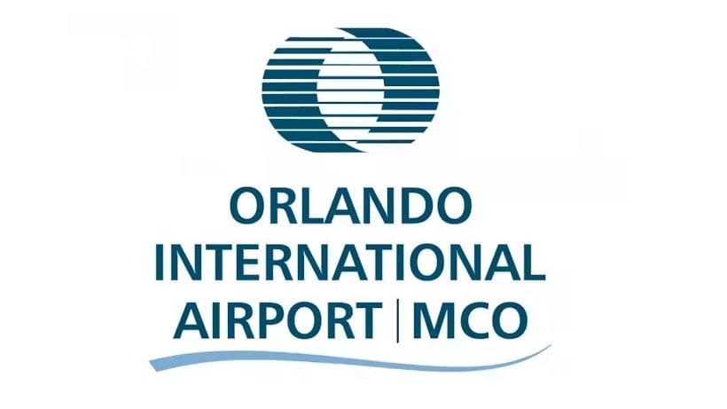 Logo of Orlando International Airport (MCO) featuring stylized concentric circles and the text "ORLANDO INTERNATIONAL AIRPORT | MCO" in a modern font.